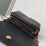 Saint Laurent Angie Chain Bag In Black Diamond Lambskin - Image 5