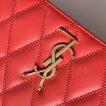 Saint Laurent Angie Chain Bag In Red Diamond Lambskin - Image 5