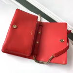 Saint Laurent Angie Chain Bag In Red Diamond Lambskin - Image 6