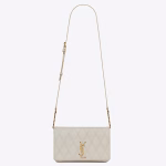 Saint Laurent Angie Chain Bag In White Diamond Lambskin