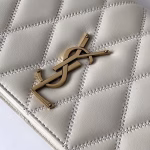 Saint Laurent Angie Chain Bag In White Diamond Lambskin - Image 2