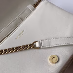 Saint Laurent Angie Chain Bag In White Diamond Lambskin - Image 6