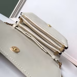 Saint Laurent Angie Chain Bag In White Diamond Lambskin - Image 9