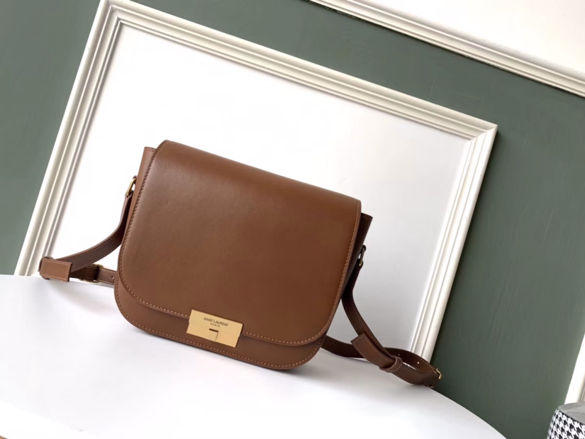 Saint Laurent Betty Satchel In Camel Smooth Leather - Image 7