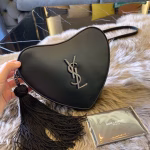 Saint Laurent Black Monogram Heart Cross Body Bag - Image 3