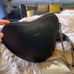 Saint Laurent Black Monogram Heart Cross Body Bag - Image 5