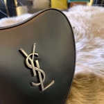 Saint Laurent Black Monogram Heart Cross Body Bag - Image 4