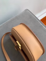 Saint Laurent Kaia Mini Satchel Bag In Brown Calfskin - Image 9
