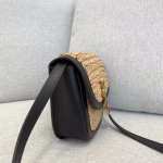Saint Laurent Kaia Small Bag In Raffia and Leather - Image 3