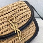 Saint Laurent Kaia Small Bag In Raffia and Leather - Image 2