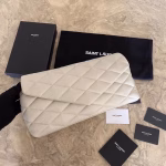 Saint Laurent Sade Puffer Envelope Clutch In White Lambskin - Image 2