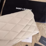 Saint Laurent Sade Puffer Envelope Clutch In White Lambskin - Image 7