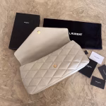 Saint Laurent Sade Puffer Envelope Clutch In White Lambskin - Image 3