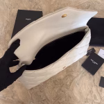 Saint Laurent Sade Puffer Envelope Clutch In White Lambskin - Image 4