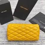Saint Laurent Sade Puffer Envelope Clutch In Yellow Lambskin - Image 6