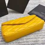 Saint Laurent Sade Puffer Envelope Clutch In Yellow Lambskin - Image 5