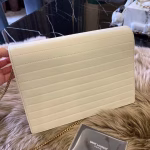 Saint Laurent Victoire Chain Bag In Ivory Crinkled Leather - Image 2