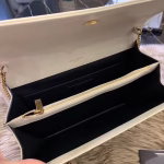 Saint Laurent Victoire Chain Bag In Ivory Crinkled Leather - Image 6