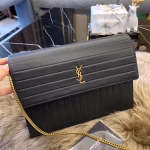 Saint Laurent Victoire Chain Bag In Black Crinkled Leather - Image 5