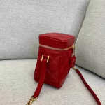 Saint Laurent 80's Vanity Bag In Red Quilted Grained Leather - Image 11