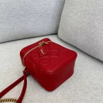 Saint Laurent 80's Vanity Bag In Red Quilted Grained Leather - Image 2