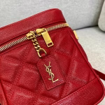 Saint Laurent 80's Vanity Bag In Red Quilted Grained Leather - Image 5