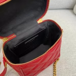 Saint Laurent 80's Vanity Bag In Red Quilted Grained Leather - Image 9