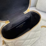 Saint Laurent 80's Vanity Bag In White Quilted Grained Leather - Image 6