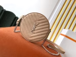 Saint Laurent Vinyle Round Camera Bag In Beige Grained Leather - Image 6