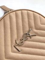 Saint Laurent Vinyle Round Camera Bag In Beige Grained Leather - Image 10