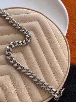 Saint Laurent Vinyle Round Camera Bag In Beige Grained Leather - Image 3