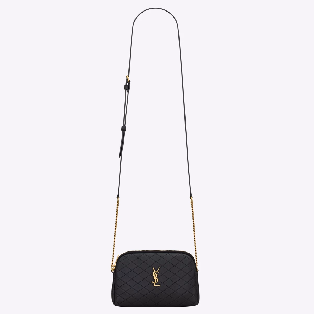 Saint Laurent Gaby Zipped Pouch in Black Quilted Lambskin - Image 1