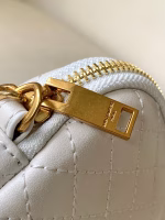Saint Laurent Gaby Zipped Pouch in White Quilted Lambskin - Image 8