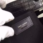 Saint Laurent Small Cabas YSL Bag In Black Crocodile Embossed Leather - Image 2