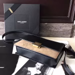 Saint Laurent Medium Bellechasse Bag In Black Leather And Taupe Suede - Image 2