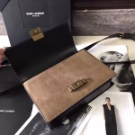 Saint Laurent Medium Bellechasse Bag In Black Leather And Taupe Suede - Image 3