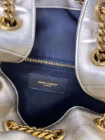 Saint Laurent Joe Backpack In Gold Lame Leather - Image 3