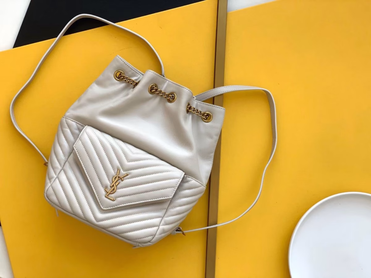 Saint Laurent Joe Backpack In White Lambskin - Image 7