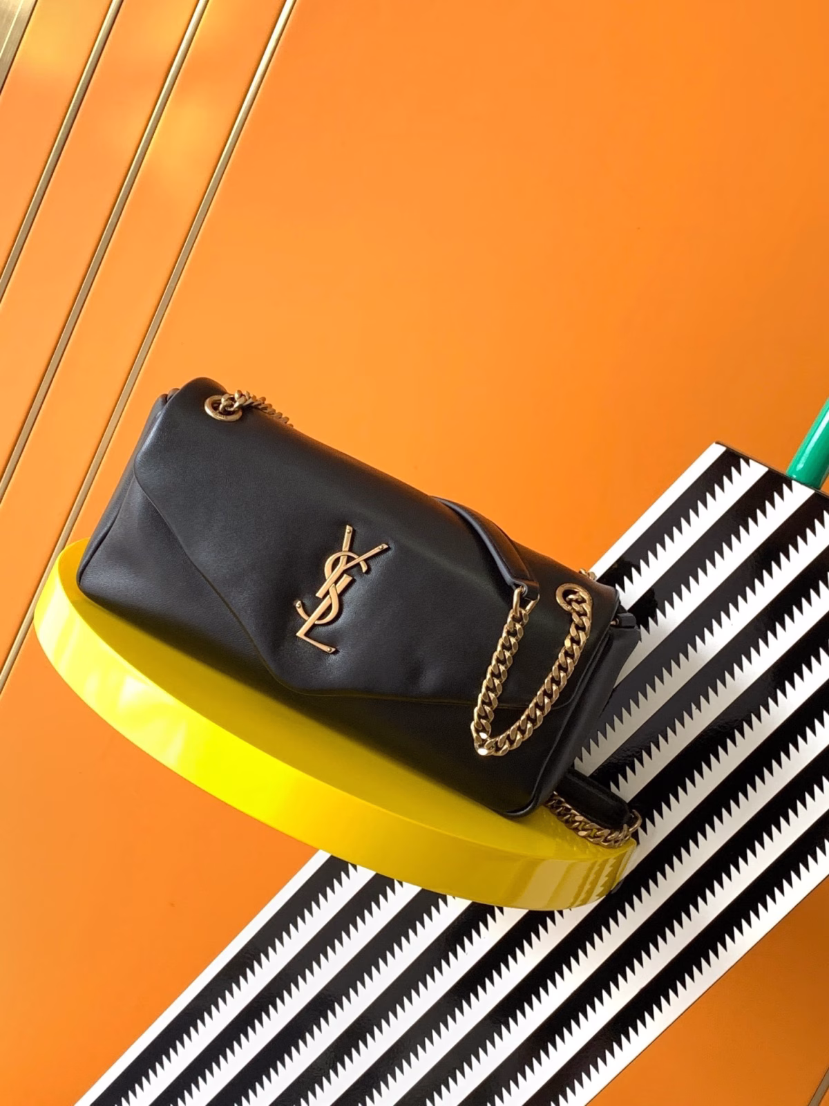 Saint Laurent Calypso Shoulder Bag In Black Lambskin - Image 6