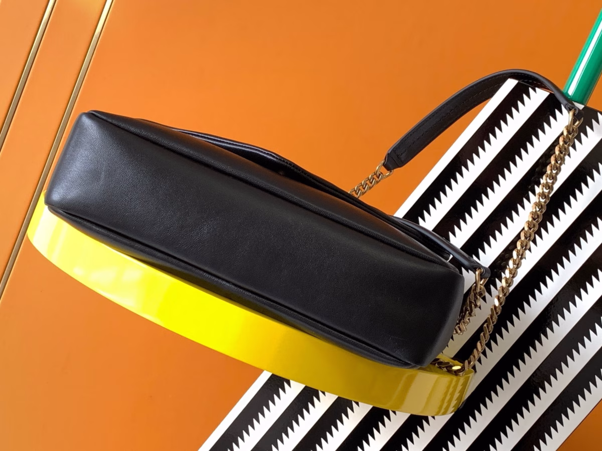 Saint Laurent Calypso Shoulder Bag In Black Lambskin - Image 8
