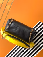 Saint Laurent Calypso Shoulder Bag In Black Lambskin - Image 9