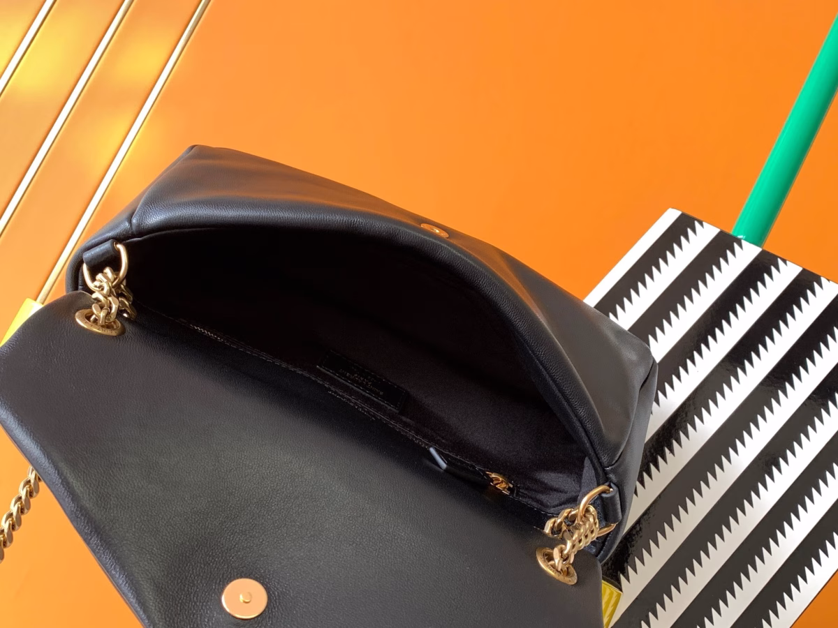Saint Laurent Calypso Shoulder Bag In Black Lambskin - Image 4