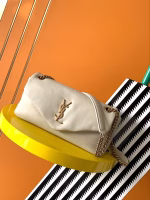 Saint Laurent Calypso Shoulder Bag In White Lambskin - Image 6