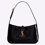 Saint Laurent Le 5 ? 7 Hobo Bag in Black Patent Calfskin