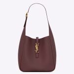 Saint Laurent Le 5 ? 7 Soft Small Shoulder Bag in Bordeaux Leather