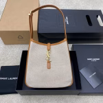 Saint Laurent Le 5 ? 7 Small Shoulder Bag in Canvas and Leather - Image 10