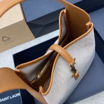 Saint Laurent Le 5 ? 7 Small Shoulder Bag in Canvas and Leather - Image 7