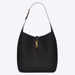 Saint Laurent Le 5 ? 7 Soft Large Shoulder Bag in Black Leather