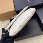Saint Laurent Le 57 Hobo Bag in White Quilted Lambskin - Image 2