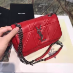 Saint Laurent Small Jamie Bag In Red Patchwork Lambskin - Image 5
